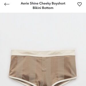 Aerie Striped Cheeky Boyshort Bikini Bottom